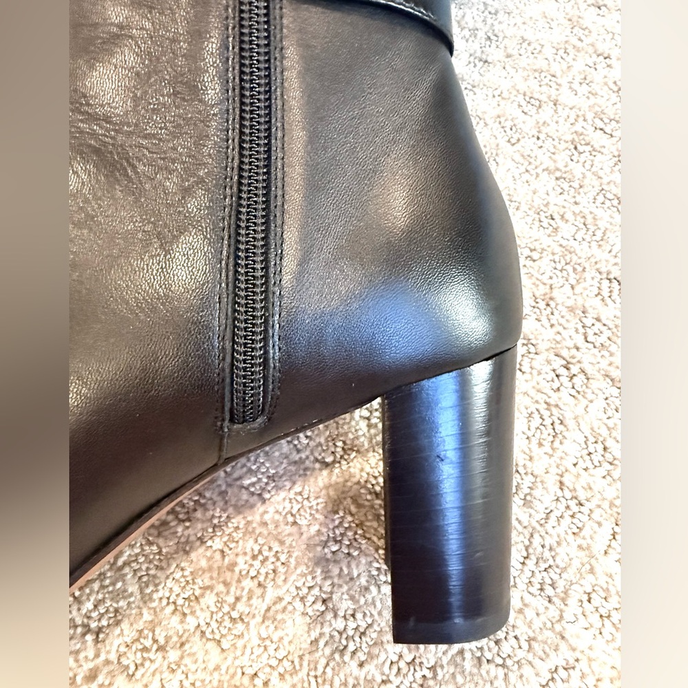 Aquatalia Luxury Italian Leather Knee High Boots Black Rare Size 12 $695 Retail - Picture 4 of 5